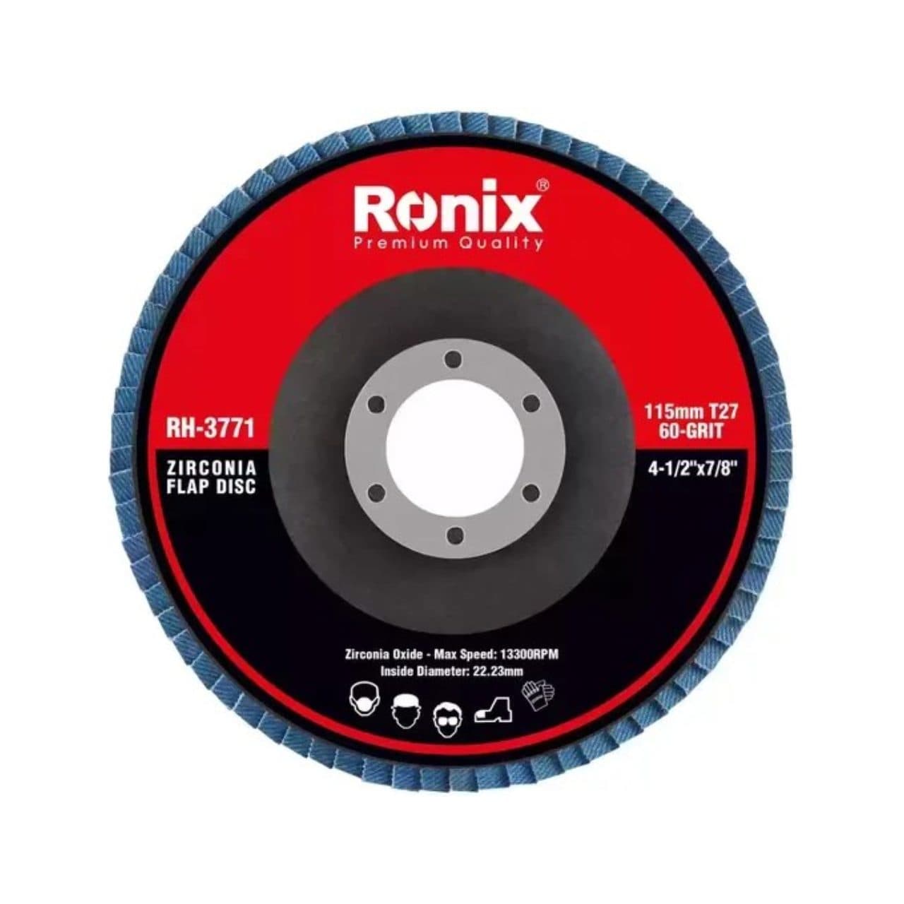سنباده فلاپ دیسکی 115 میلیمتری p60 رونیکس مدل RH-3771