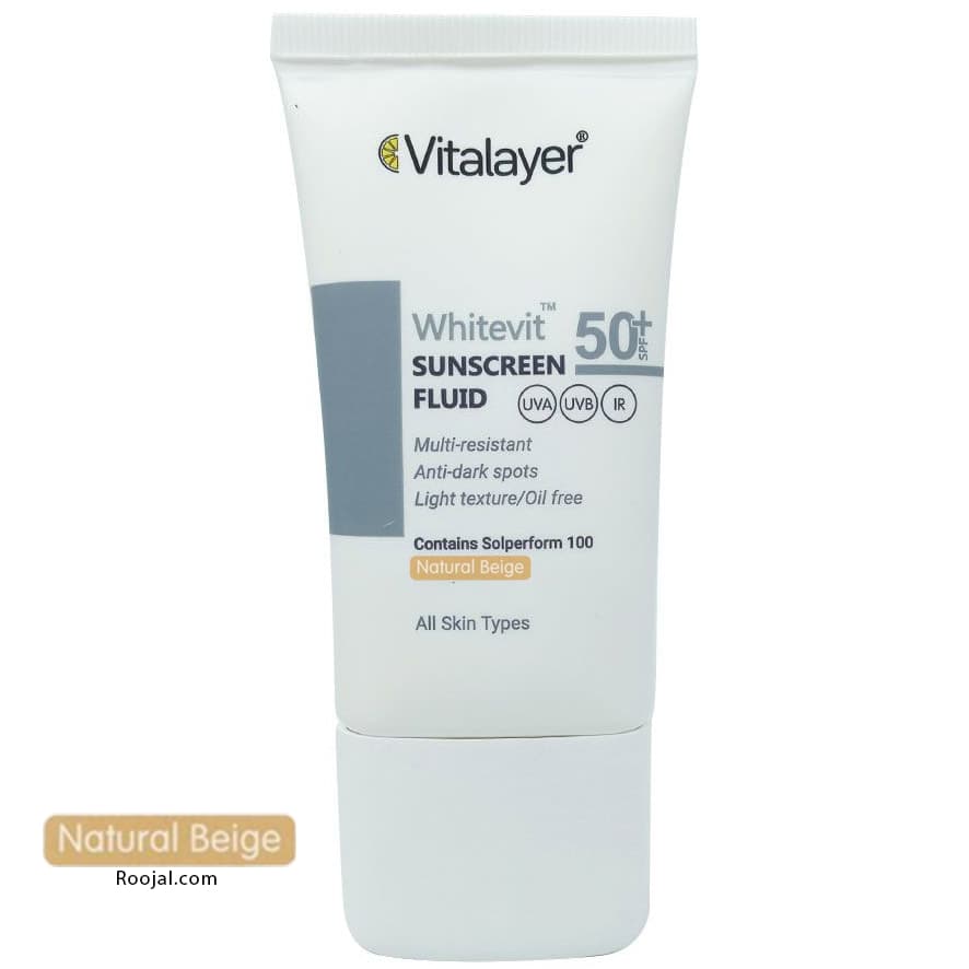 فلوئید ضد آفتاب رنگی SPF50 ویتالیر وایت ویت حجم 50 میلی لیتر