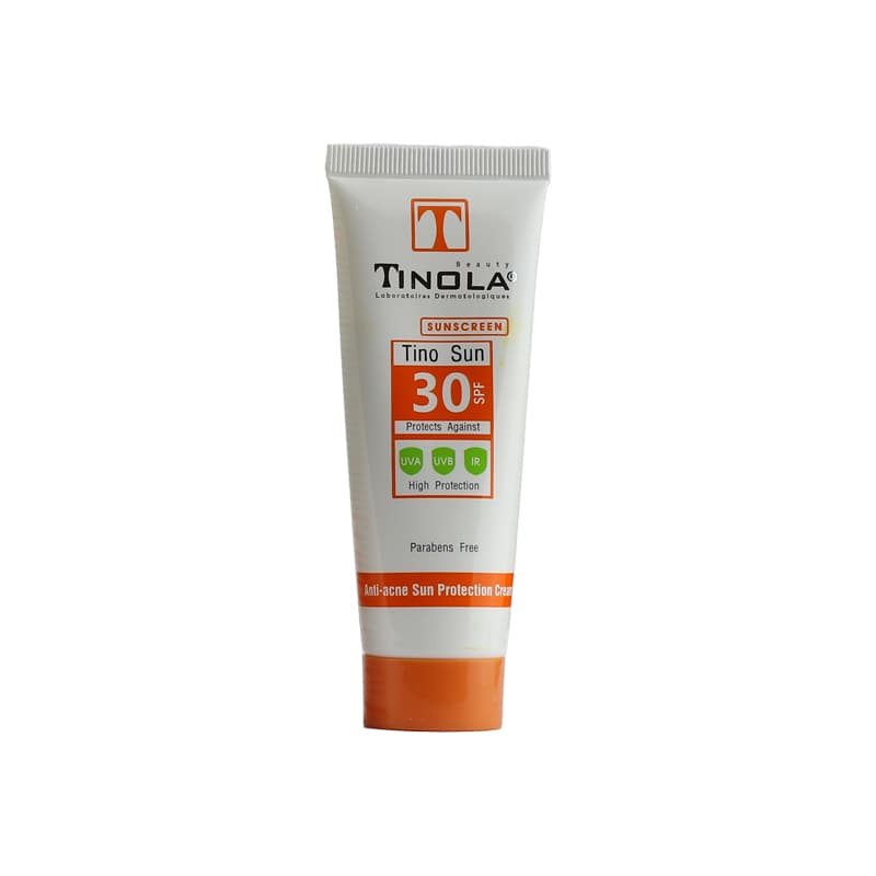 کرم ضد آفتاب SPF30 و ضدجوش بدون رنگ تینولا مناسب پوستهای چرب و مختلط حجم 40 میلیلیتر
