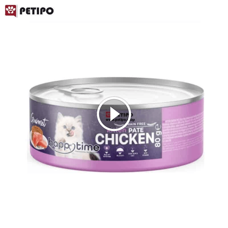 کنسرو بچه گربه با طعم مرغ پته هپی تایم (Happy Time Chicken Pate for Kitten Cats) وزن 80 گرم