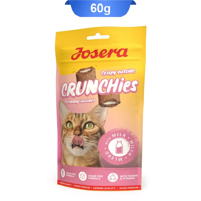 تشویقی مغزدار کرانچی گربه جوسرا طعم شیر وزن 60 گرم Josera Crunchies Milk