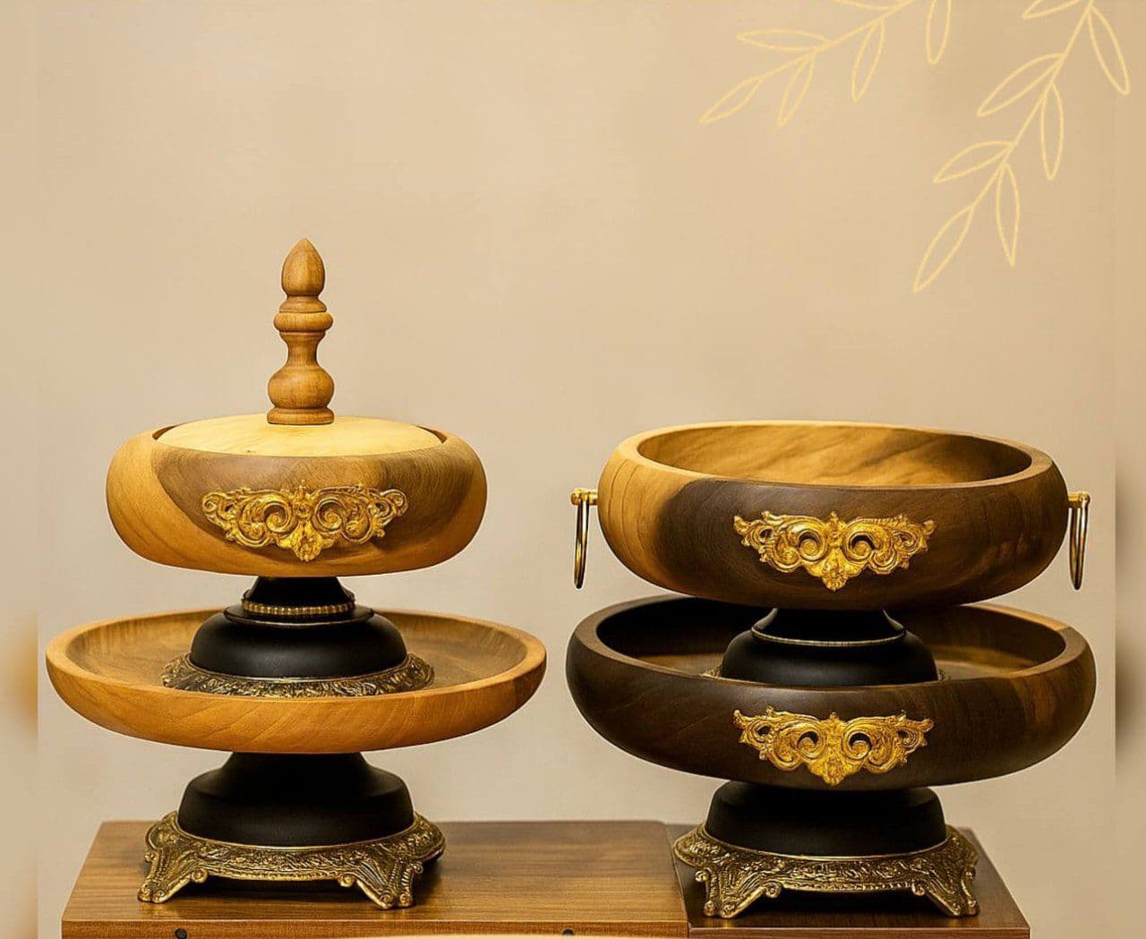 سرویس پذیرایی چوبی پایه فلزی
