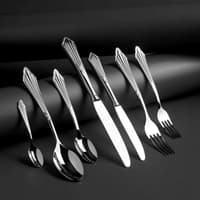 سرویس قاشق و چنگال 84 پارچه ۱۲ نفره ژومبو 1003 نقره ای همراه با جعبه