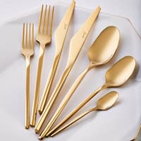 سرویس قاشق و چنگال 84 پارچه ۱۲ نفره ژومبو 5100 طلایی همراه با جعبه