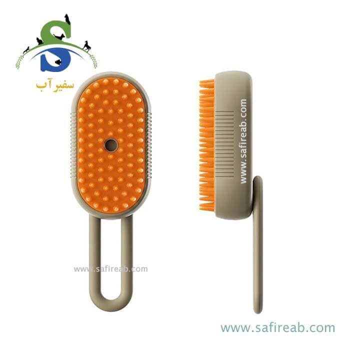 برس سیلیکونی بخاردار شارژی با دسته چرخشی سگ و گربه و جوندگان