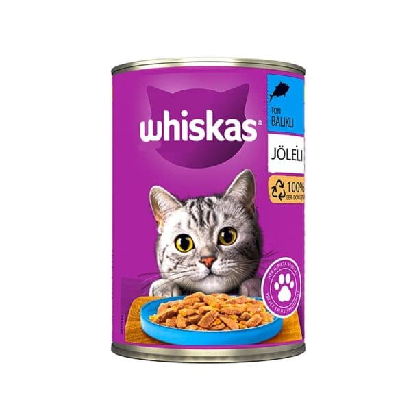 غذای کنسرو گربه بالغ با طعم ماهی تن ویسکاس (Whiskas Ton Balıklı Can in Jelly) وزن 400 گرم