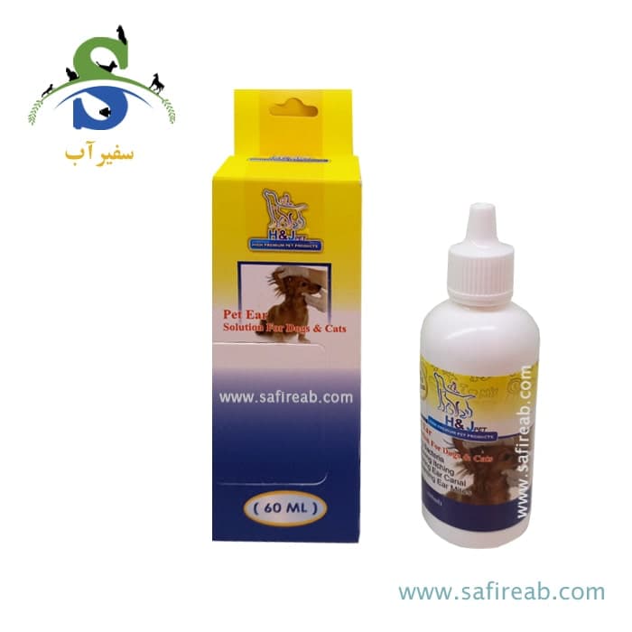محلول تمیز کننده گوش سگ و گربه (۶۰ میلی لیتر) اچ اند جی پت