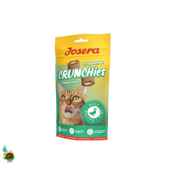تشویقی گربه کرانچی مغزدار جوسرا طعم اردک Josera cat crunchies with duck وزن ۶۰ گرم