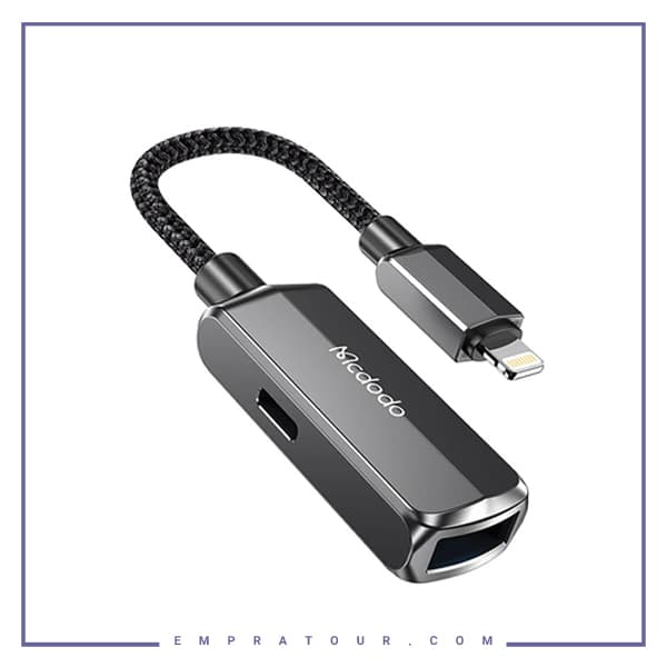 کابل تبدیل لایتنینگ به یو اس بی مکدودو Mcdodo 2 In 1 Convertor Lightning to USB-A 3.0+Lightning CA-2690