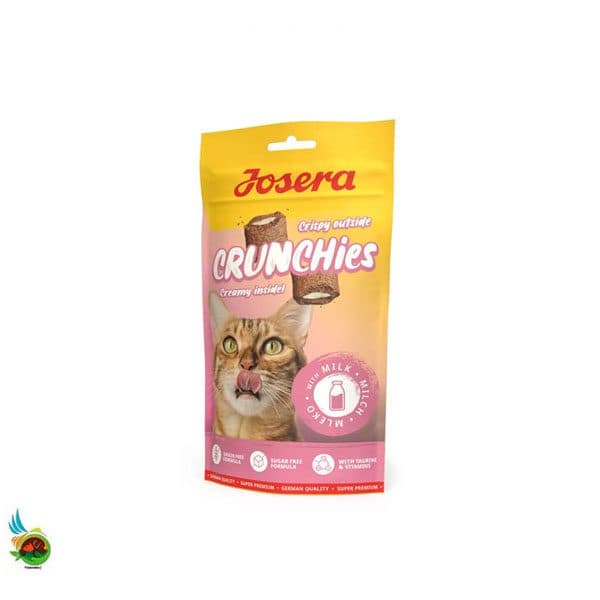 تشویقی گربه کرانچی مغزدار جوسرا طعم شیر Josera cat crunchies with milk وزن ۶۰ گرم