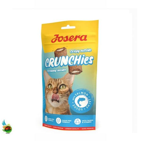 تشویقی گربه کرانچی مغزدار جوسرا طعم سالمون Josera cat crunchies with salmon وزن ۶۰ گرم