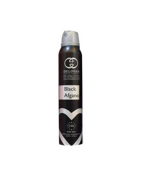 اسپری بدن مردانه دلوان Delvan مدل black afgano 101 حجم 200ml