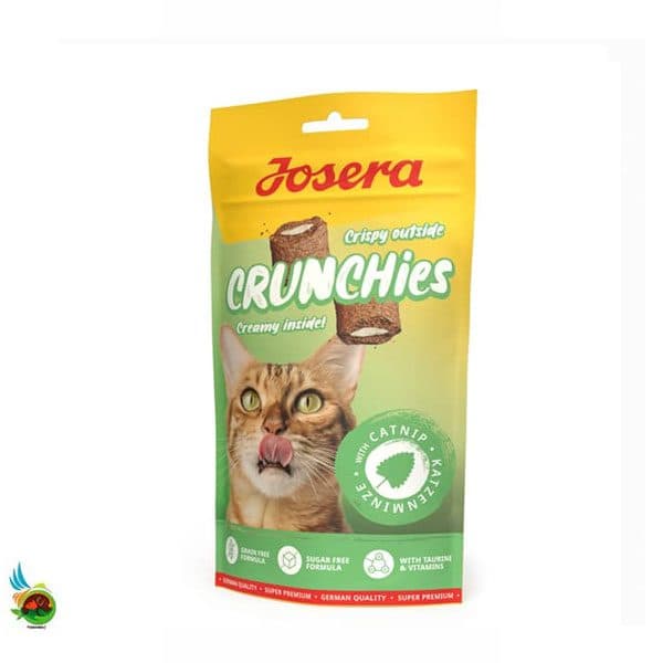 تشویقی گربه کرانچی مغزدار جوسرا طعم کت نیپ Josera cat crunchies with catnip وزن ۶۰ گرم