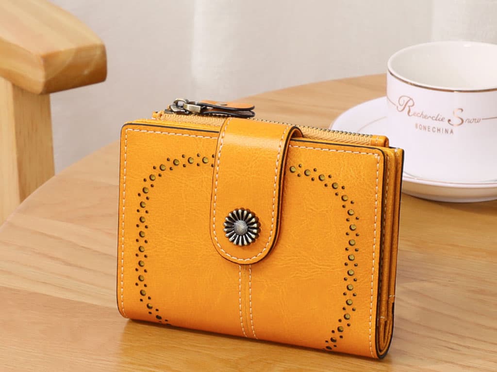 کیف پول زنانه چرمی تاشو IOS/Aiguoshi Cowhide women's folding wallet 2045