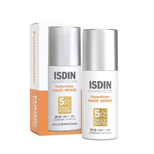 ضد آفتاب بی رنگ ترمیم کننده فیوژن واتر مجیک ایزدین، SPF50 مدل Repair
