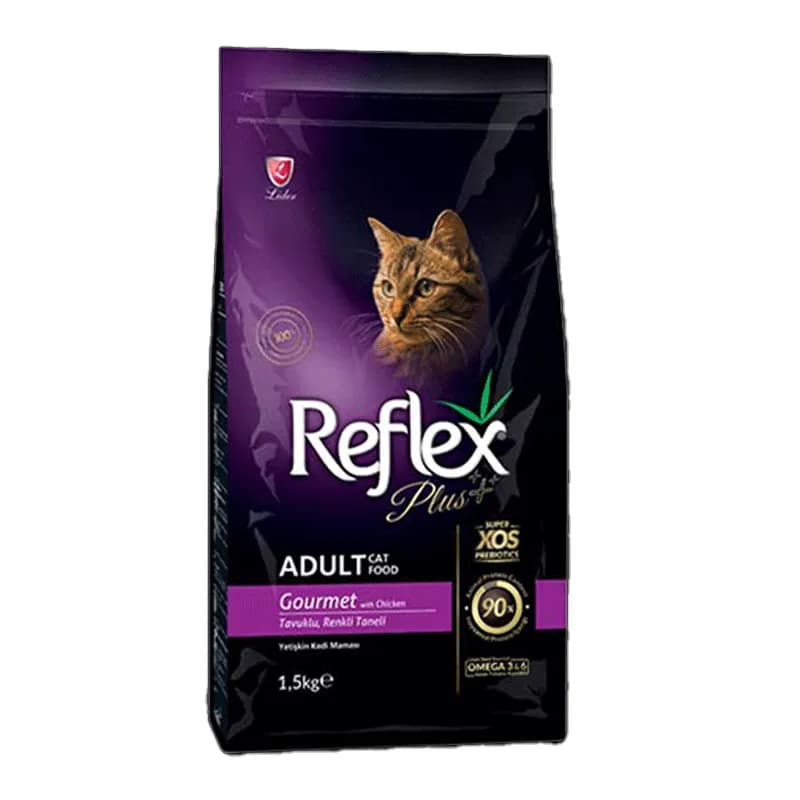 غذای خشک گربه با طعم مرغ مدل گورمت رفلکس پلاس Reflex Plus Adult Gourmet وزن 1.5 کیلوگرم