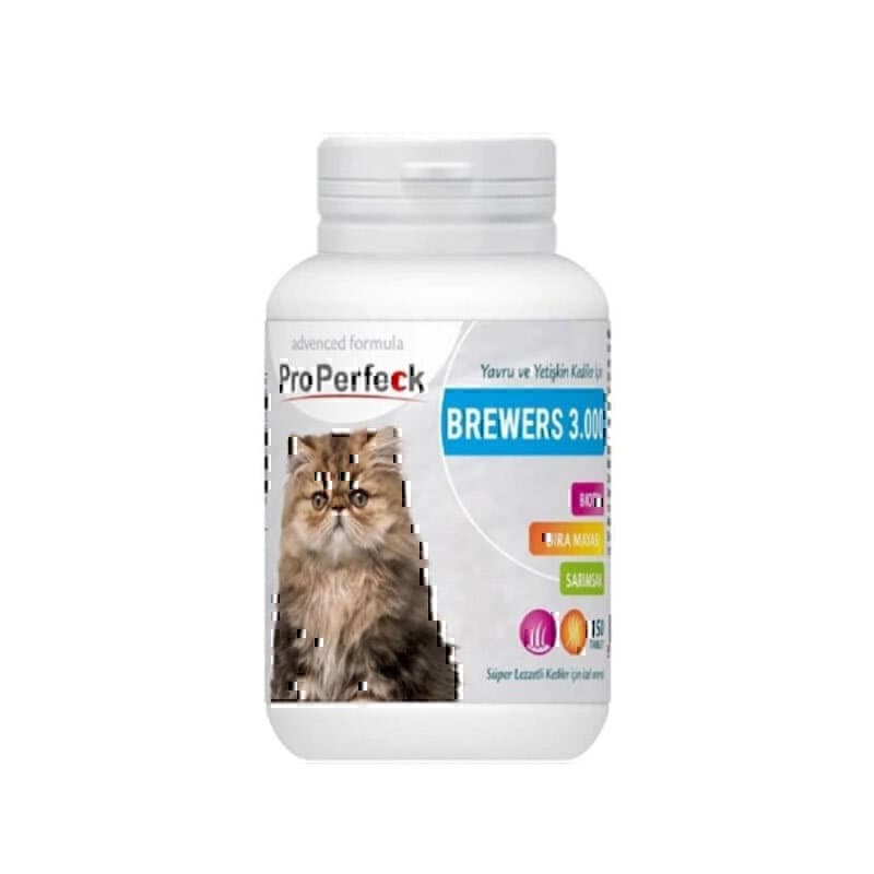 قرص تقویت کننده پوست و مو گربه پروپرفک Properfeck Cat Brewers Tablet بسته 150 عددی