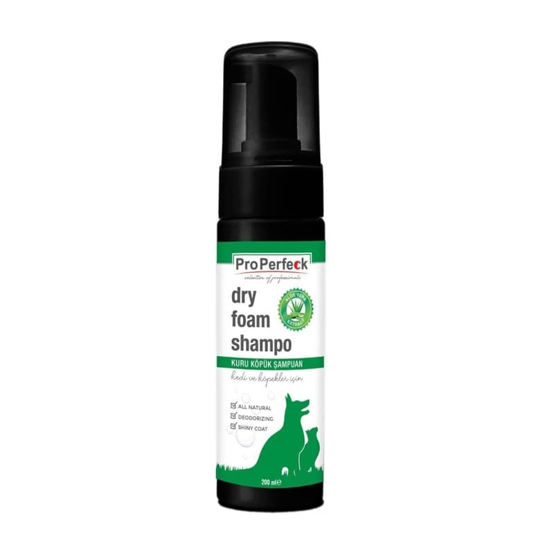شامپو فوم حیوانات با رایحه آلوئه ورا پروپرفک ProPerfeck Dry Foam Shampo حجم 200 میلی لیتر