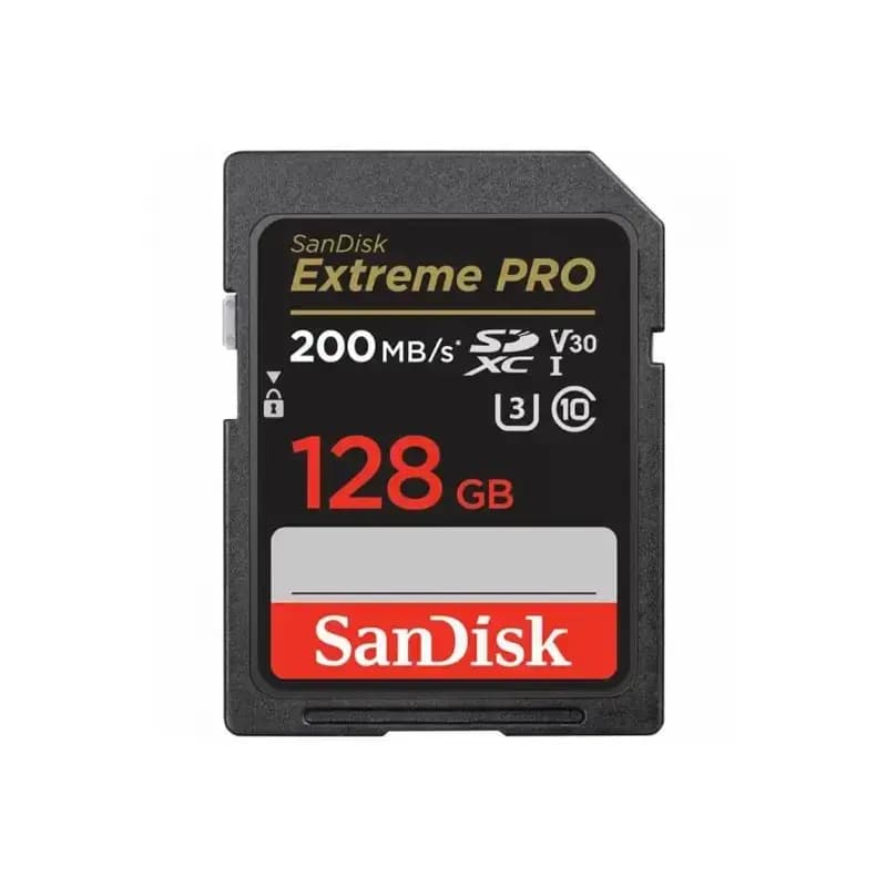 کارت حافظه SDXC سن دیسک مدل Extreme Pro V30 کلاس 10 استاندارد UHS-I U3 سرعت 200mbps ظرفیت 128 گیگابایت