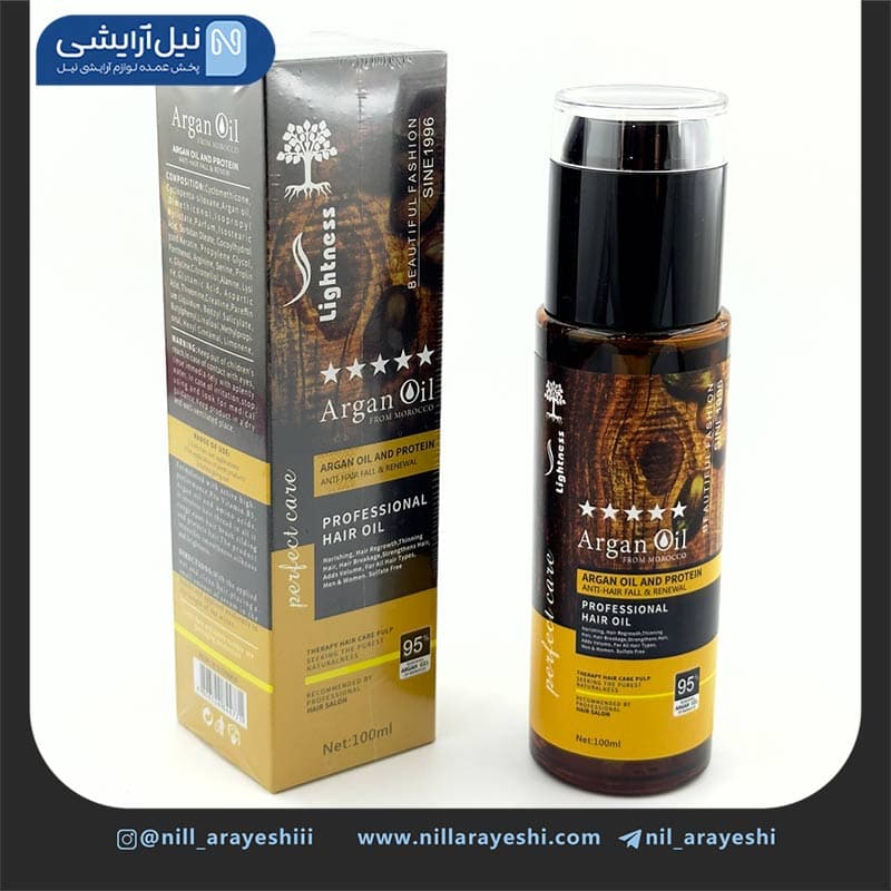 روغن مو آرگان لایتنس 100 میل اصلی | نیل آرایشی | پخش عمده و تک آرایشی