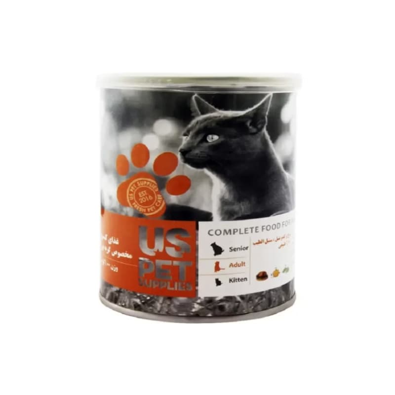 کنسرو غذای گربه یو اس پت با طعم گوشت مرغ و کدوحلوایی و کت نیپ UsPet Canned Food With Chicken & Pumpkin & Valeriana وزن 800 گرم