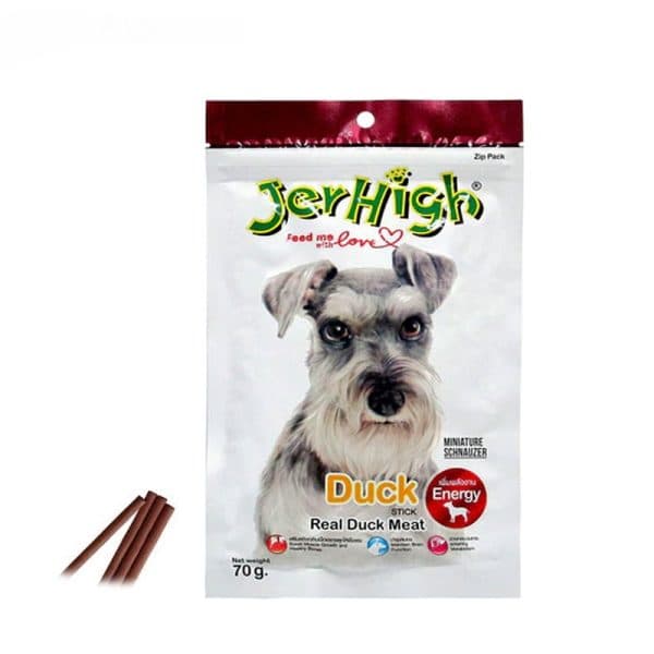 تشویقی مدادی سگ طعم اردک جرهای (JerHigh Duck) وزن 70 گرم