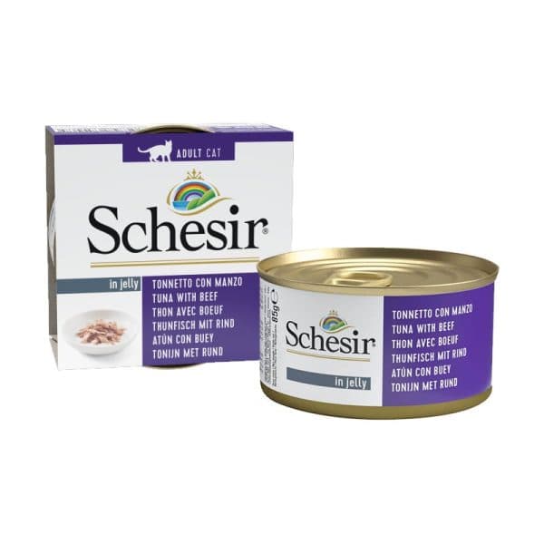 کنسرو گربه با طعم ماهی و بیف شسیر (Schesir Tuna and Beef) وزن 85 گرم