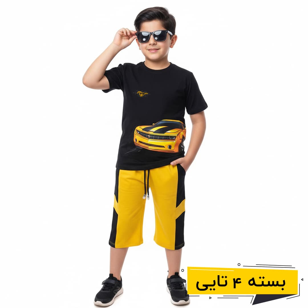خرید عمده تیشرت شلوارک پسرانه طرح سرعت | بچگانه (4 تایی)