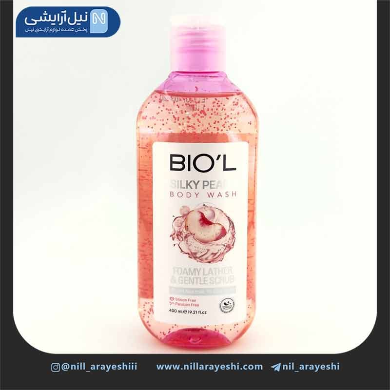 شامپو بدن ژلی سیلکی پیچ حاوی اسکراب بیول 400 میل