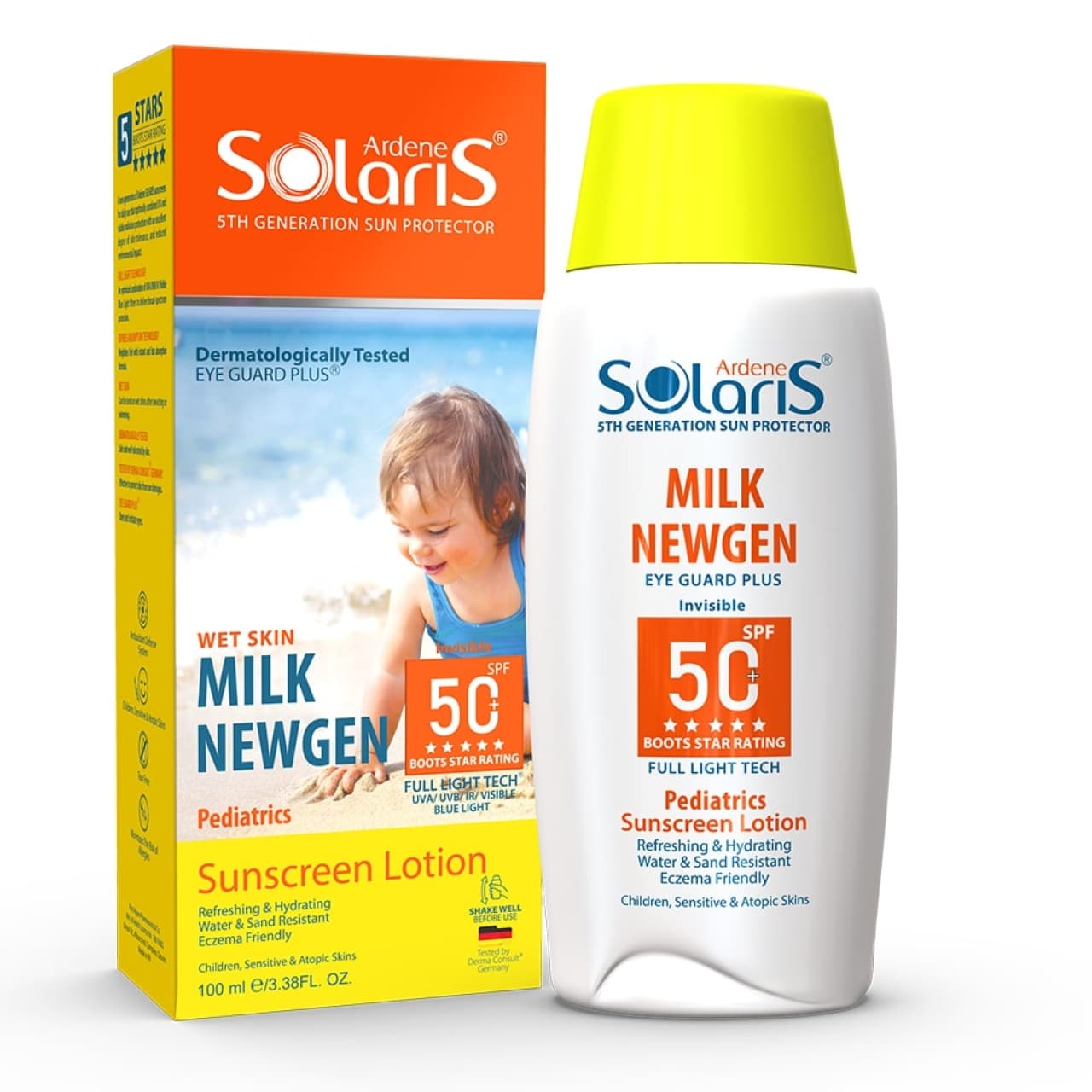 لوسیون ضد آفتاب کودک میلک نیوژن آردن سولاریس SPF50 حجم 100 ML