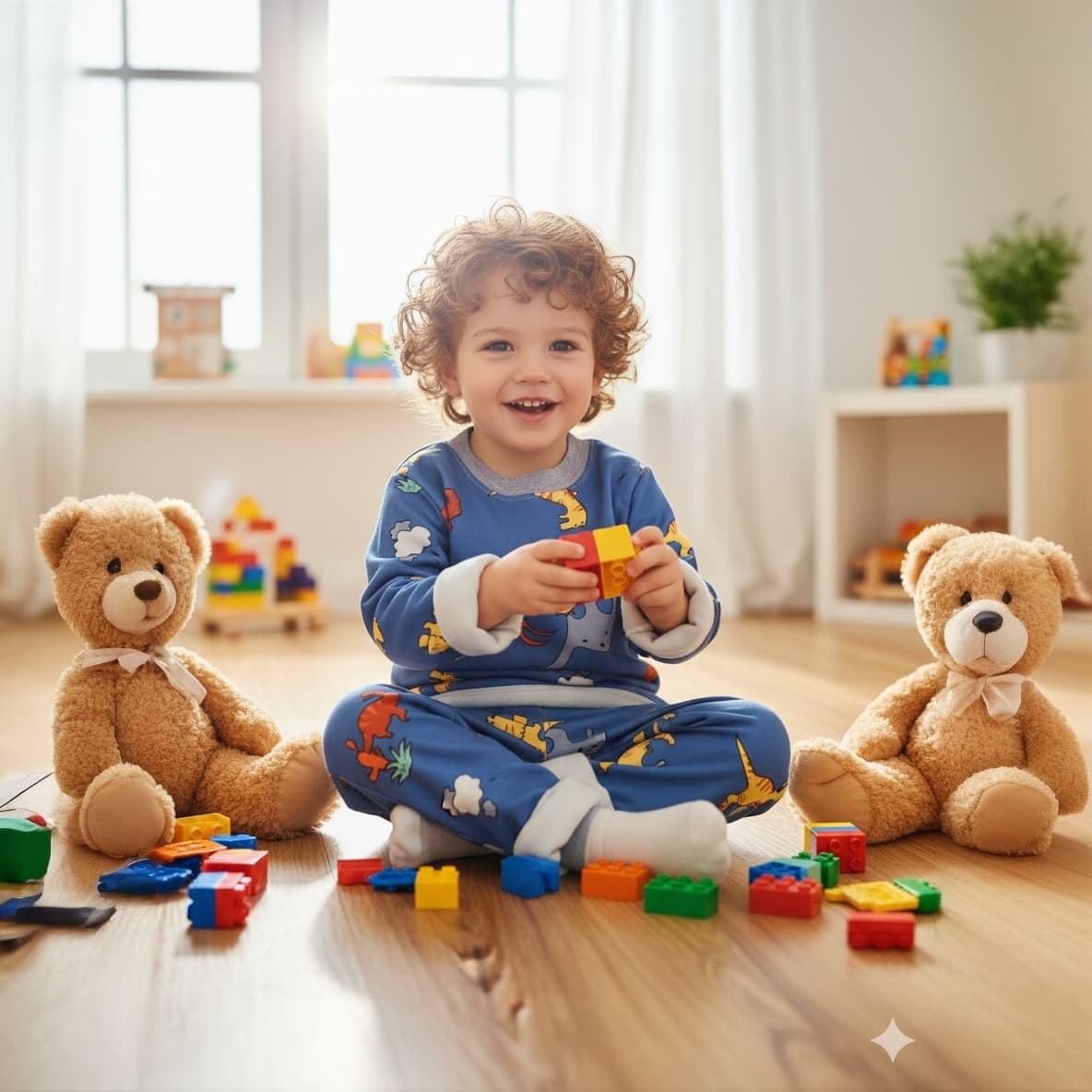 بلوز و شلوار نرمالو پنبه داخل کرکدار دایناسور