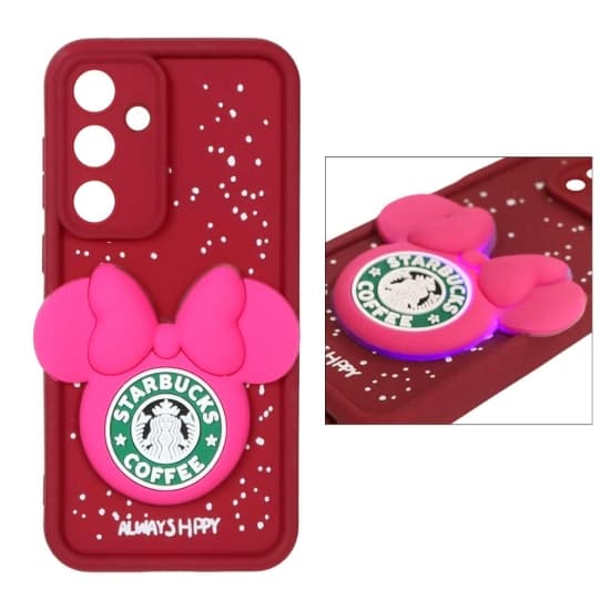 قاب گوشی موبایل Solid Case عروسک برجسته چراغ دار طرح Star Bucks