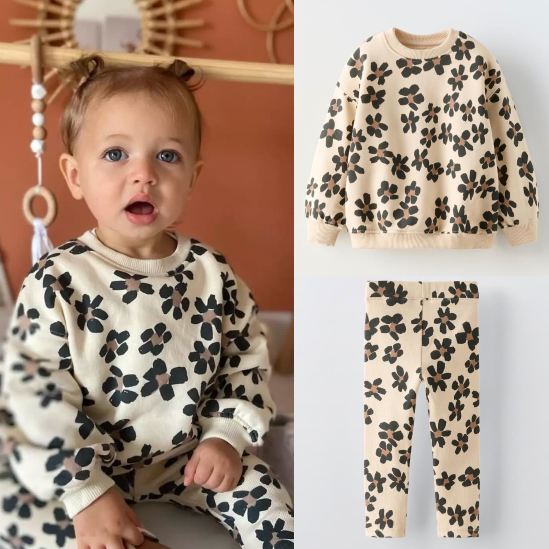 ست بلوز لگ دورس سه نخ دخترانه برند زارا zara