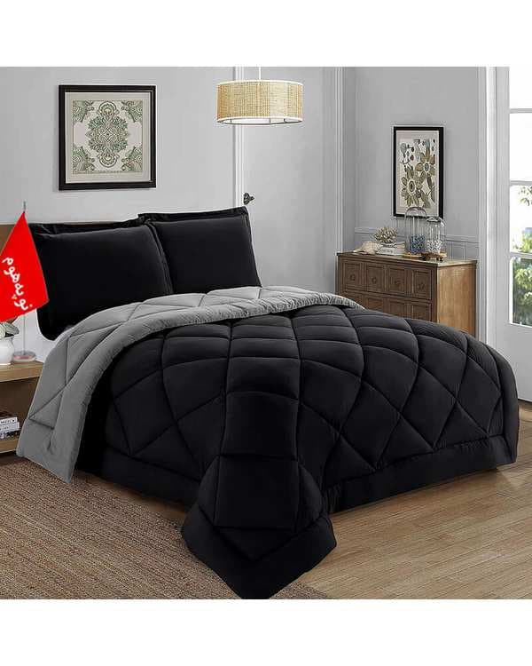 روتختی دونفره 6 تکه مینیمال طوسی مشکی نوپه هوم Nopehome طرح لوزی کد 008