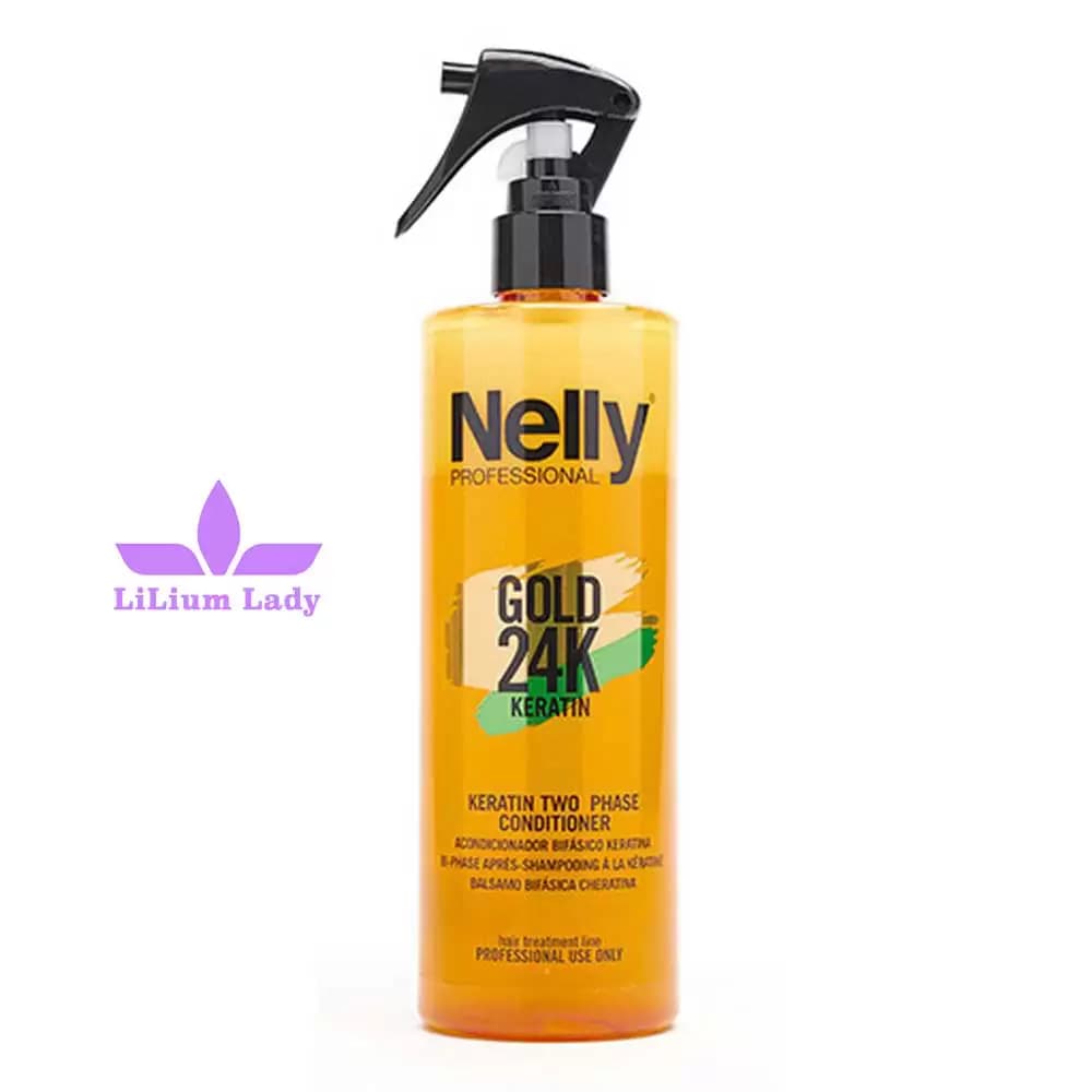 اسپری دو فاز نلی طلایی Gold 24K Keratin