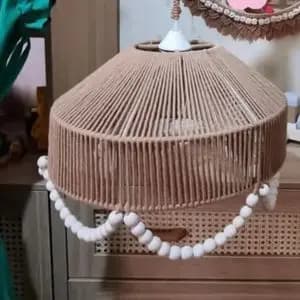 لوستر مکرومه بافی مدل مخروطی