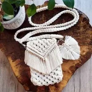 کیف دخترانه مکرومه با بند مدل السا