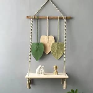 دیوارکوب اویز شلف چوبی طرح پرواز