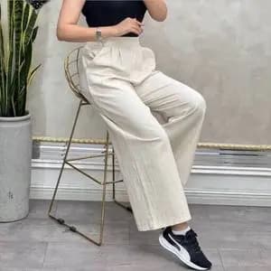 شلوار بگ زنانه طرح لینن