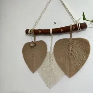 جاکلیدی سه برگ مکرومه طرح نورا