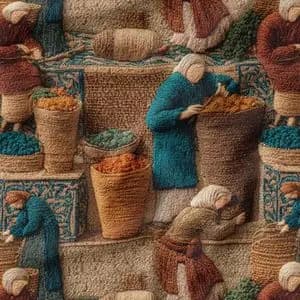 پارچه مخمل روبالشی پارچه باما طرح سه بعدی نوستالژی بازار کد 5014243