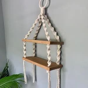دیوارکوب شلف چوبی دو طبقه طرح آراد کاربردی