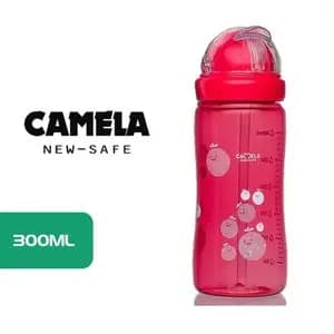 قمقمه بچگانه قرمز طرح اسپرت دارای نی و درپوش – حجم 300 میلیلیتر