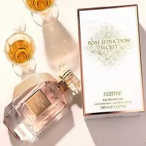 عطر ادکلن زنانه ویکتوریا سکرت بامب شل سلبریشن فراگرنس ورد ( fragrance world rose seduction secret Festive ) - برای اولین بار در ایران - کیفیت عالی