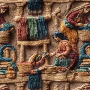 پارچه مخمل روبالشی پارچه باما طرح سه بعدی بازار قدیمی کد 5014247