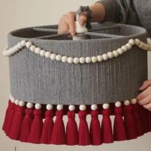 لوستر مکرومه بافی مدل سرخ