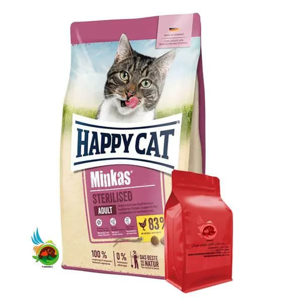 غذای خشک گربه بالغ عقیم هپی کت طعم مرغ Happycat minkas sterilised (فله ای)