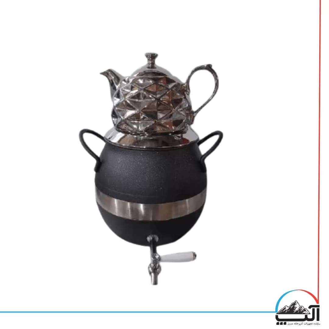 کتری قوری استیل رنگی استاتیک ست کروم کد 1