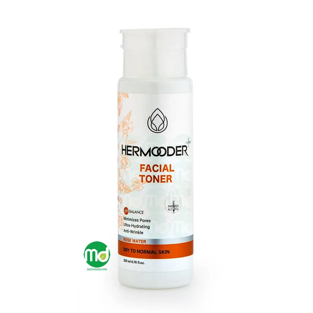 تونر صورت مخصوص پوست خشک تا نرمال هرمودر 200ml