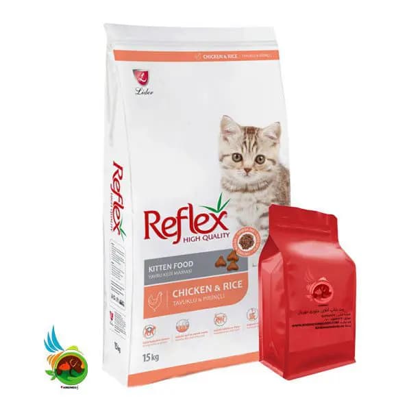 غذای خشک بچه گربه رفلکس با طعم مرغ و برنج Reflex kitten food with chicken & rice (فله ای)